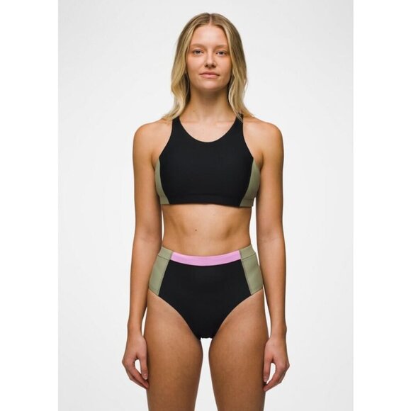 prAna Baja Bound Swim Top Size S | NWT | Black Colorblock - Picture 1 of 4